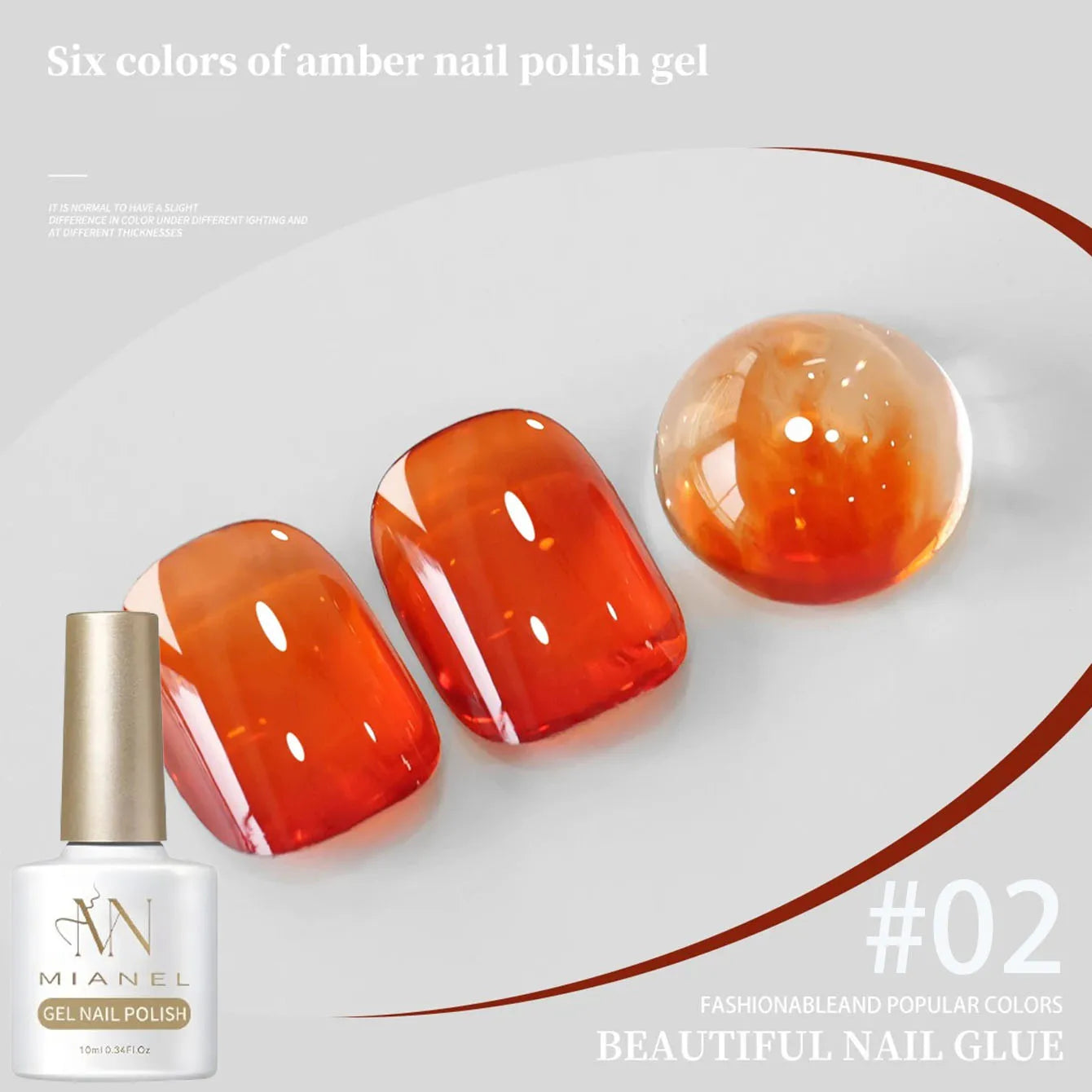 MIANEL 10ML Brown Amber Series Jelly Gel Nail Polish 2026 New Popular Ice Clear Caramel Nail Polish Black Nails 1-6pcs