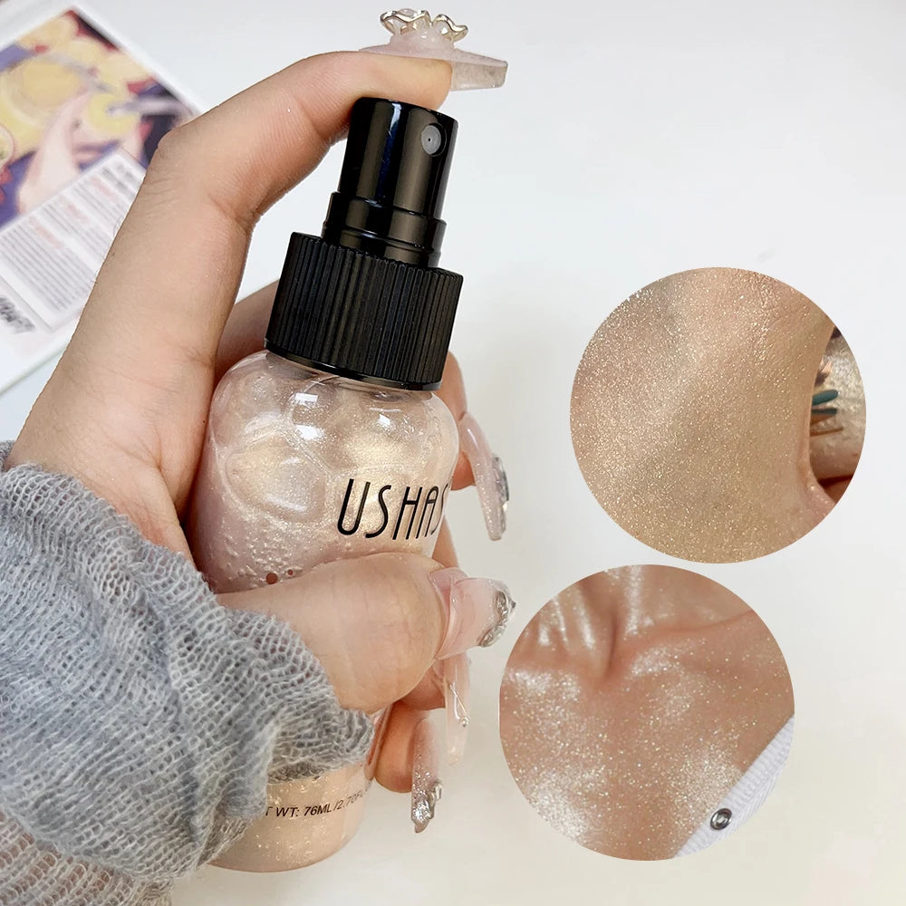 Liquid Bronzer Highlighter Setting Spray Illuminating Shimmer Lasting Contouring Brighten Face Glow Highlighter Makeup Cosmetics