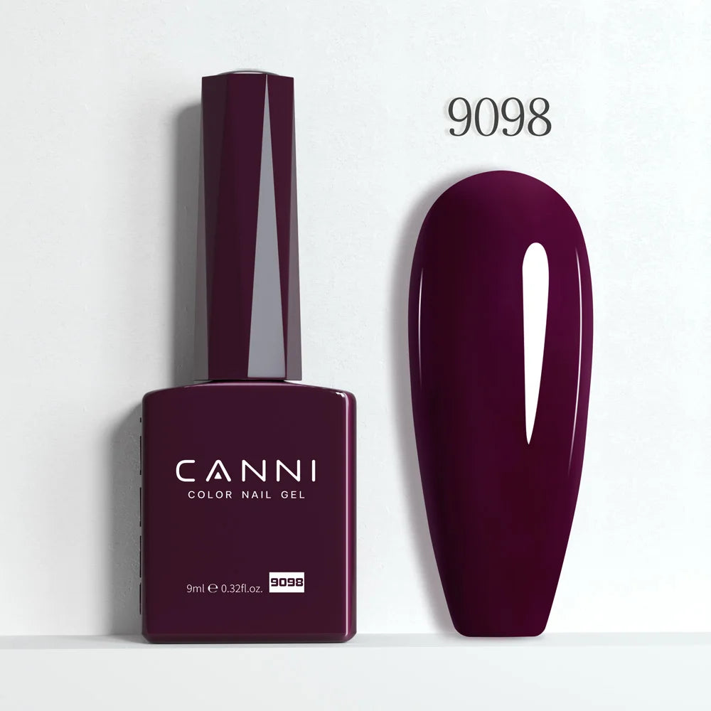 CANNI Hema Free Nail Gel Polish Fall Color Collection Semi Permanent Diamong Long Wear Top Coat Red Gorgeous JellyNude Color 9ml