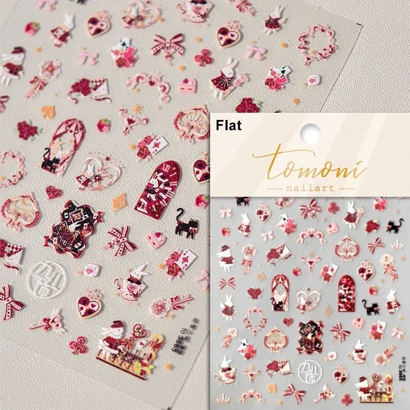 Cute Cat Eye Fishbone Animals Leopard Cat Ginger Cat Kitten Exclamation Point Paw Self Adhesive Nail Art Sticker Manicure Decals