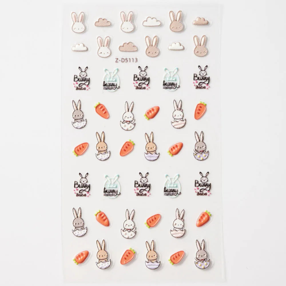 Lovely Cat Nail Decals 3D Animal Cartoon Dog Scrawl Relief Self Adhesive Nail Art Stickers Cute Puppy Kitty Y2K Nails Decoration
