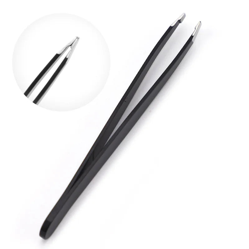 Precision Stainless Steel Tweezers Hair Puller with Slanted Tip Easy to Groom Hair and Eyebrows - Eyebrow Tweezers Beauty Tool
