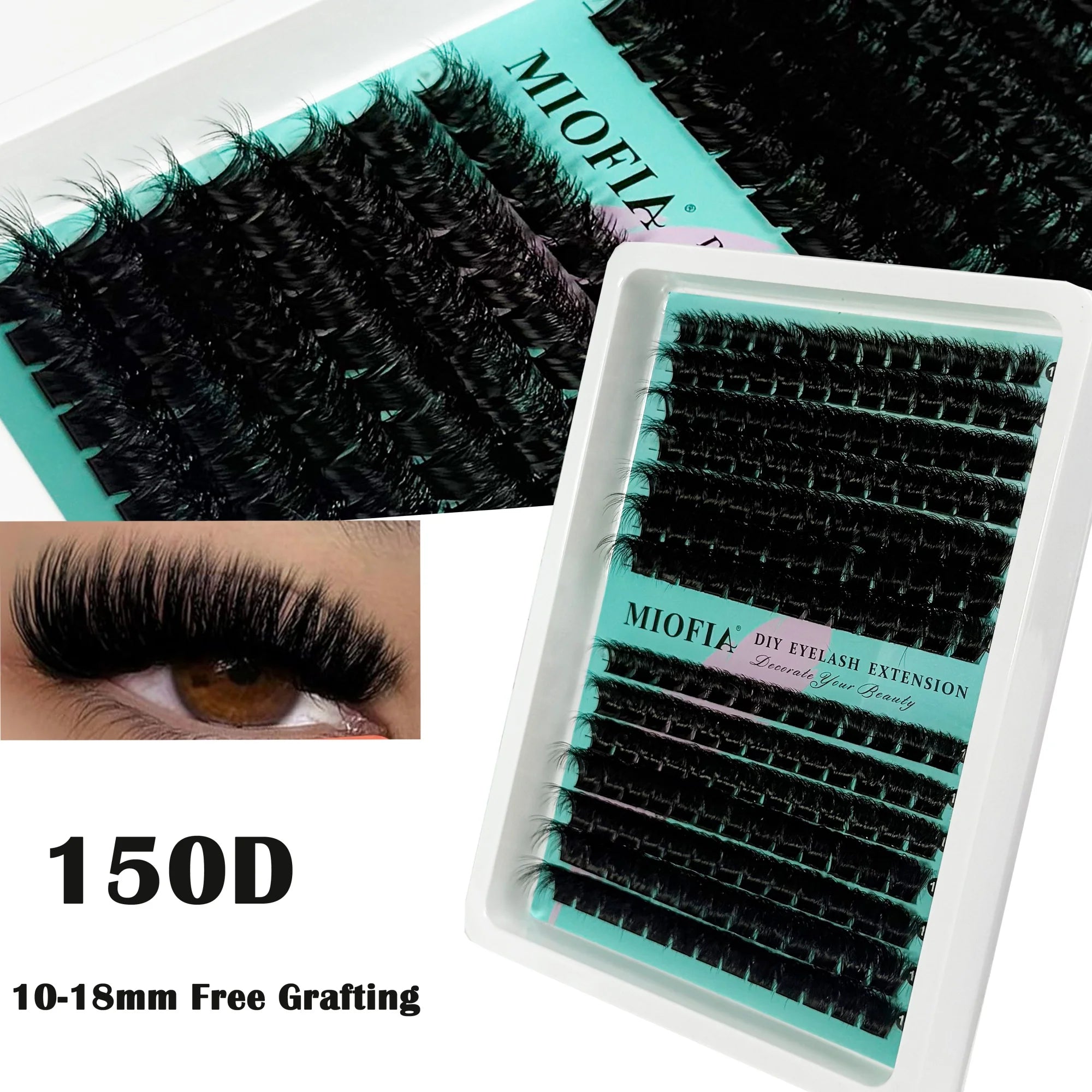 New 14/30 Rows DIY 5D Fluffy Lash Clusters 30D-150D Thick Eyelash Clusters Individual Lashes 10-18mm Cluster Eyelash Extension