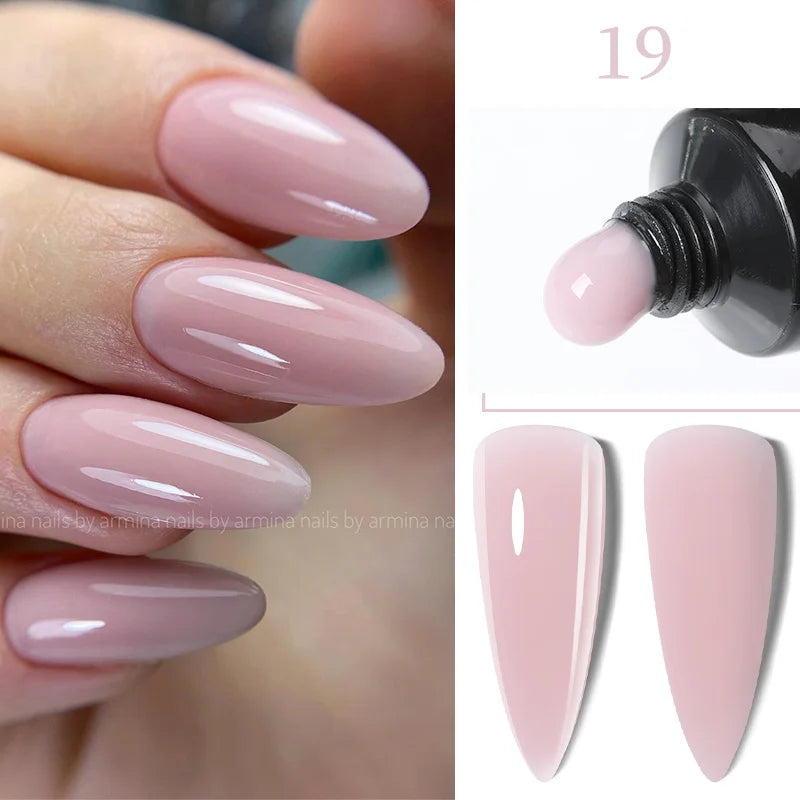 LILYCUTE 15ML Quick Extension Gel Nail Polish Milky White Clear Pink Color French Manicure Finger Prolong Nail Hard Gel Varnish
