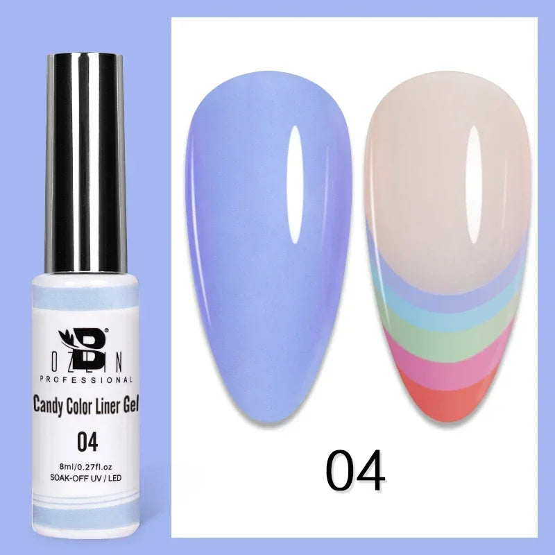 5ML Gold Silver Metallic Liner Paint Gel Polish Chrome Mirror Metal Effect Super Bright French UV LED Semi Permanent Nail Gel