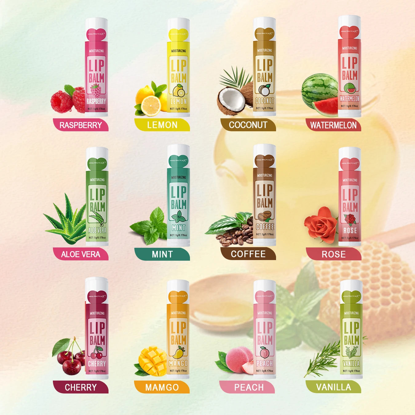 24PCS/box, Lip Balm Set, Moisturizing and Glossy, Easter Gift Set, Suitable for Dry Lips, Women's Gift Mother's Gift, Party Supp