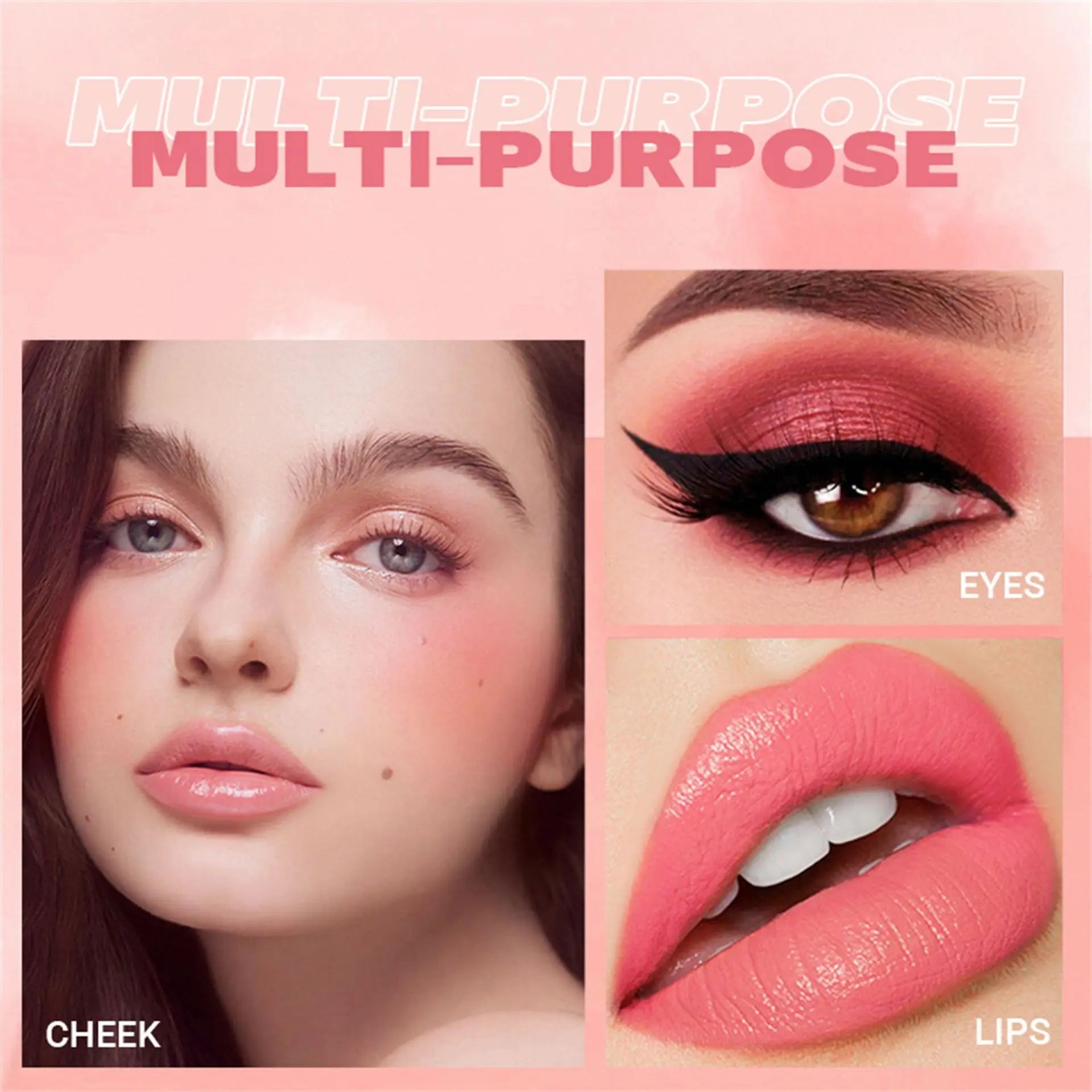 DIMSHOW 6 Color Head sponge head velvet skin sense lips and cheeks with low light moisturizing water and easy color blush