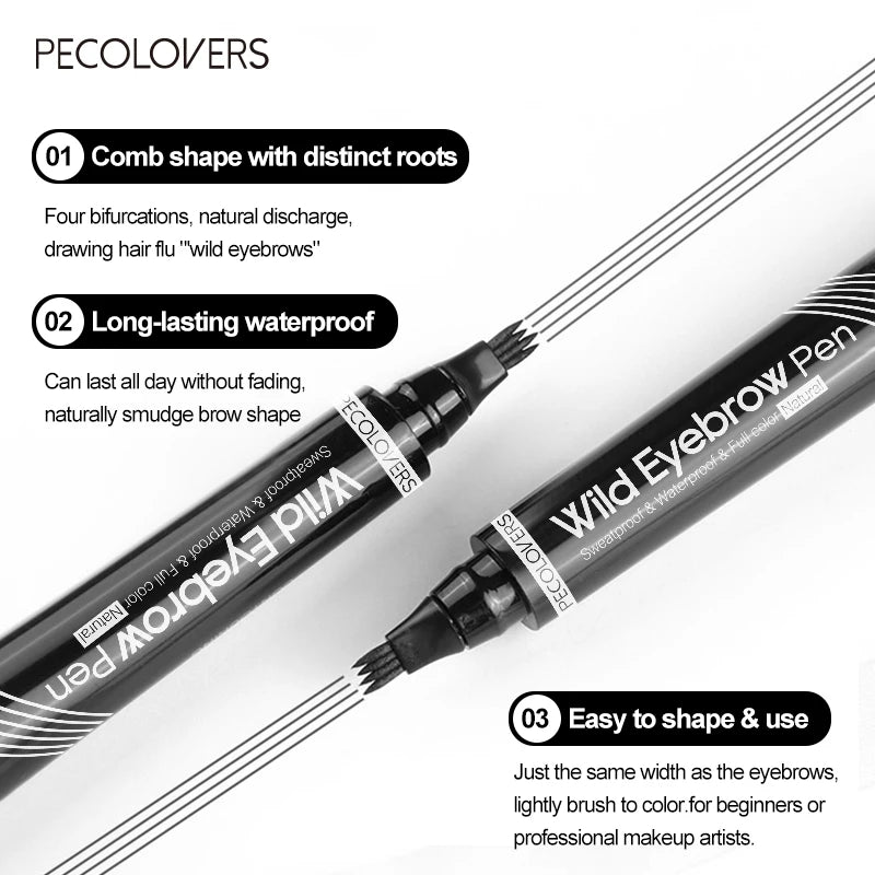 Eyebrows Pen Eyebrow Tattoo Waterproof Liquid Black Eye Brow Makeup Pencil Microblading