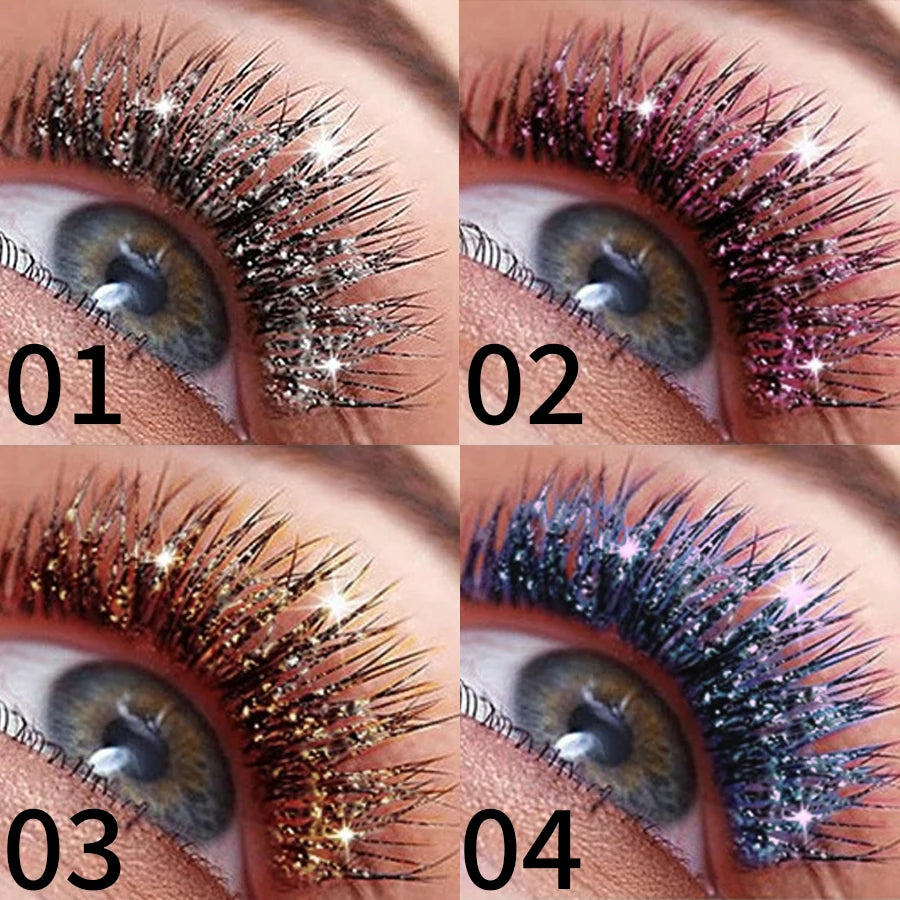 Diamond Shine Waterproof Glitter Mascara - Snow Effect Volume & Curl