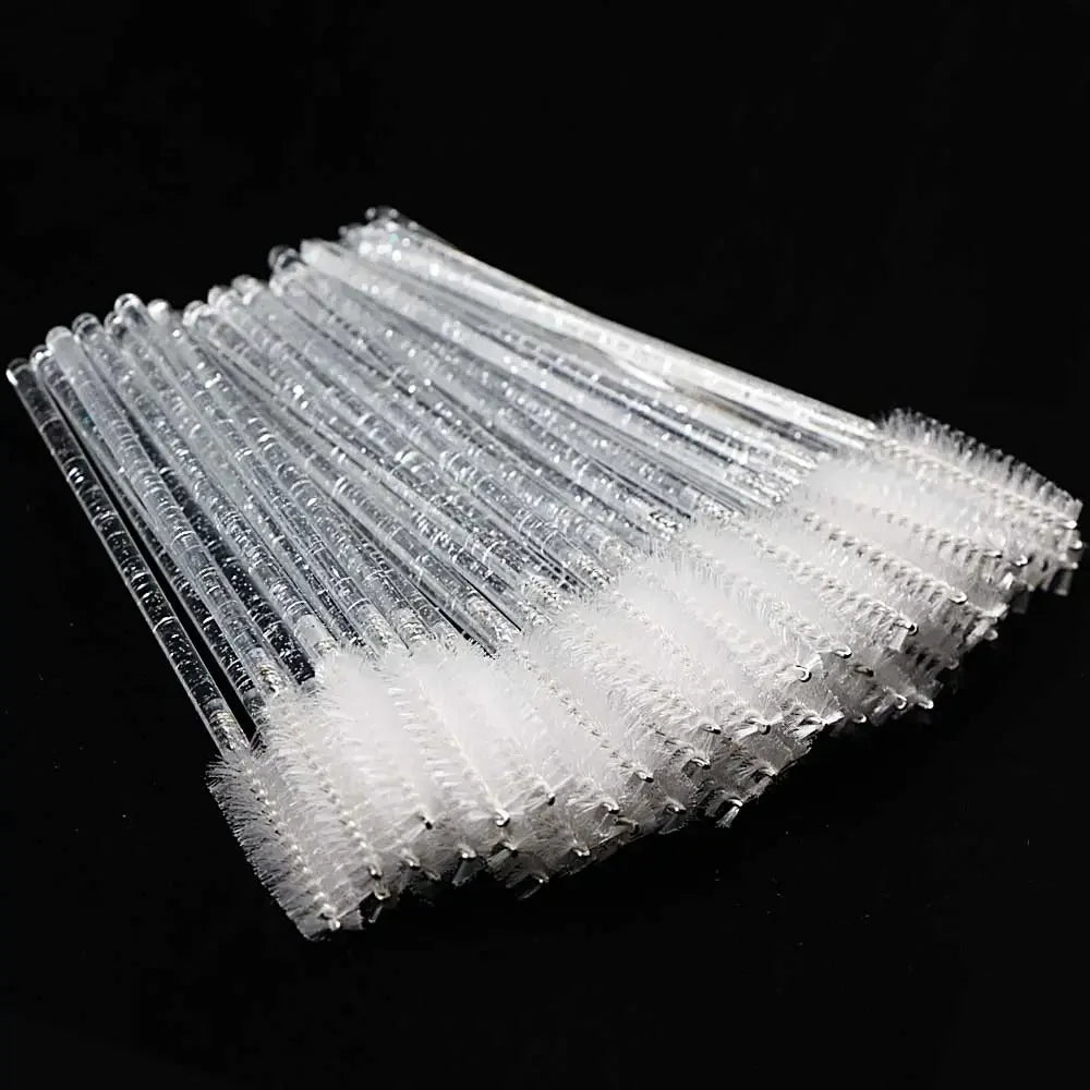 50Pcs Makeup Eyelash Brushes Disposable Crystal Eyebrow brush Diamond Handle Mascara Wand Applicator Lashes Extension Tools