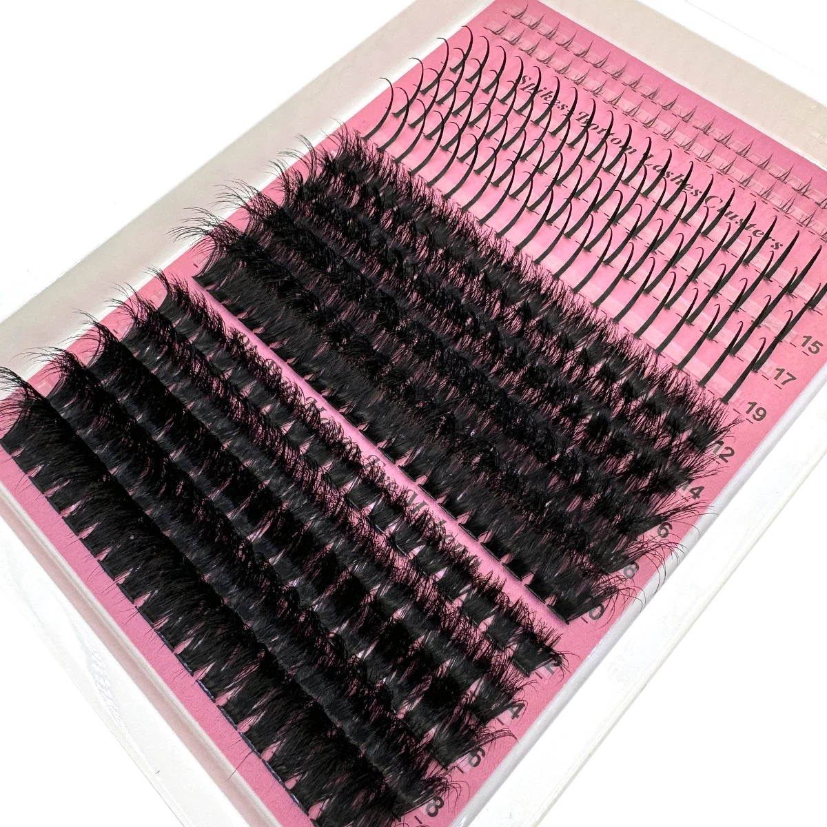 15Rows Lash Clusters Spikes Eyelash Extensions Spiky Lashes Extension Thick Individual Cluster Lashes with Spikes&Bottom Lashes