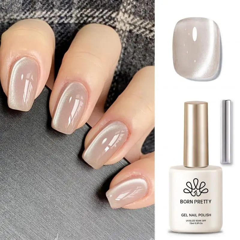 BORN PRETTY Milky Jelly Rubber Base Gel for Gel Nail Polish 15ml Russian Self-leveling Nude Color Soak Off Semi Permanent UV Gel