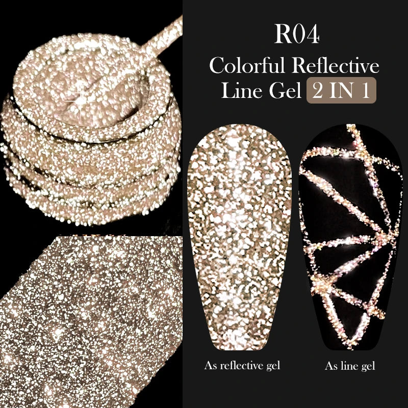 LILYCUTE 5ML Metallic Painting Liner Gel Nail Polish Super Bright Gold Silver Mirror Drawing Gel Semi Permanent Line French Nail