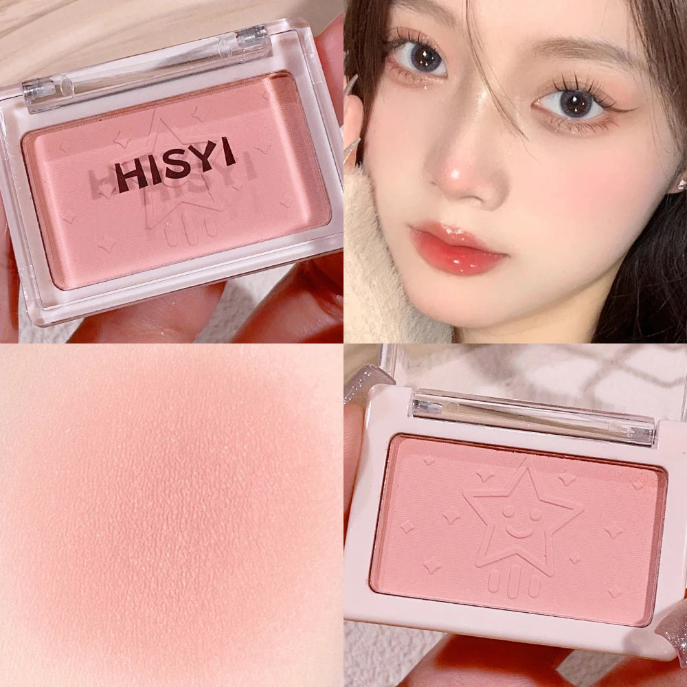 Smart, clear, monochrome blush matte, natural whitening, brightening cheeks, purple nude makeup, fine flash rouge