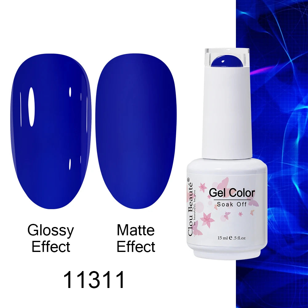 Clou Beaute Royal Blue Color Winter Trendy Semi Permanent Nail Art Manicure Varnishes Gel Nail Polish Hybrid Base Gel Top Coat
