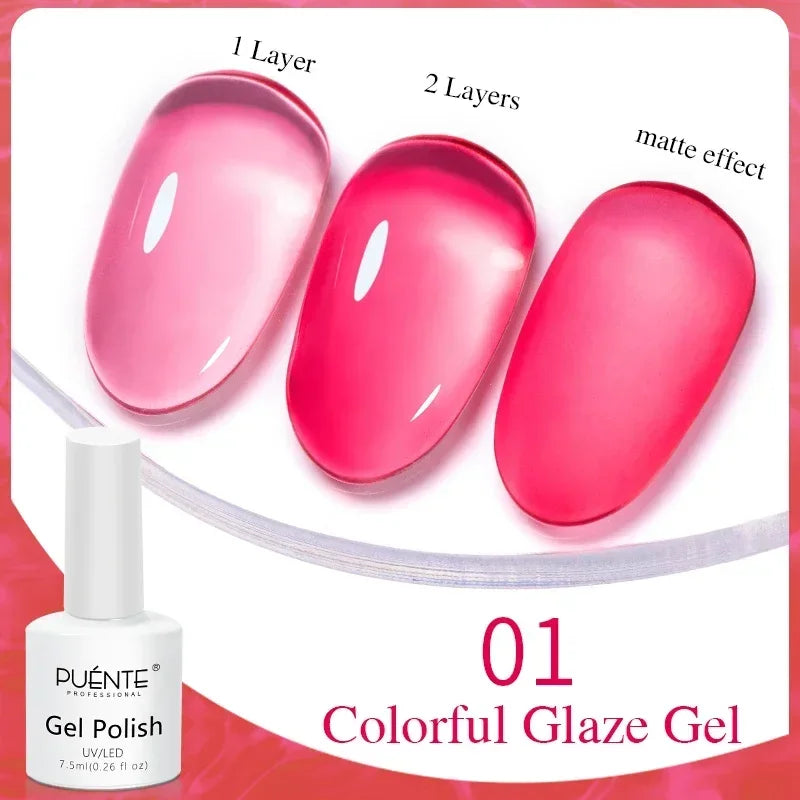 PUENTE Fruit Series Cat Magnetic Gel Nail Polish Summer Green Purple Pink Cat Eye Nail Gel Soak Off UV Semi-Permanent Varnish