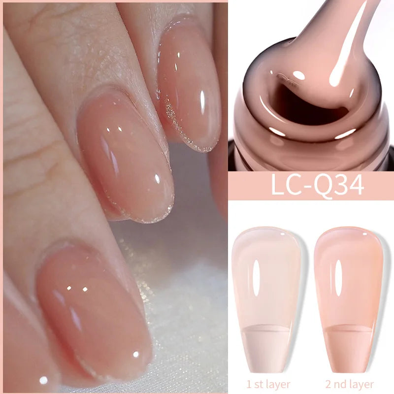 LILYCUTE 15ML Quick Extension Gel Nail Polish Milky White Clear Pink Color French Manicure Finger Prolong Nail Hard Gel Varnish