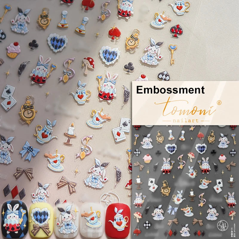 1pcs 5D Japanese Kawaii Bear Nail Art Stickers Brown Cartoon Animals Self-Adhesive Nail Decoration Decals DIY Slider Accessories