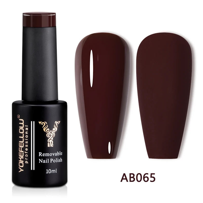 YOKEFELLOW 10ml Jelly Nude Gel Nail Polish High Quality Translucent Pink Nail Gel Varnish Soak Off UV Gel Polish Long Lasting
