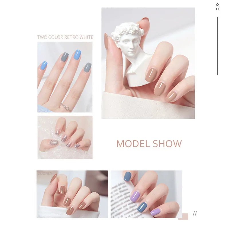 10ml Water-based Nail Polish Long Lasting Tearable Quick Dry No Bake Semi-permanent Varnish DIY Fashion Manicure 40 Color