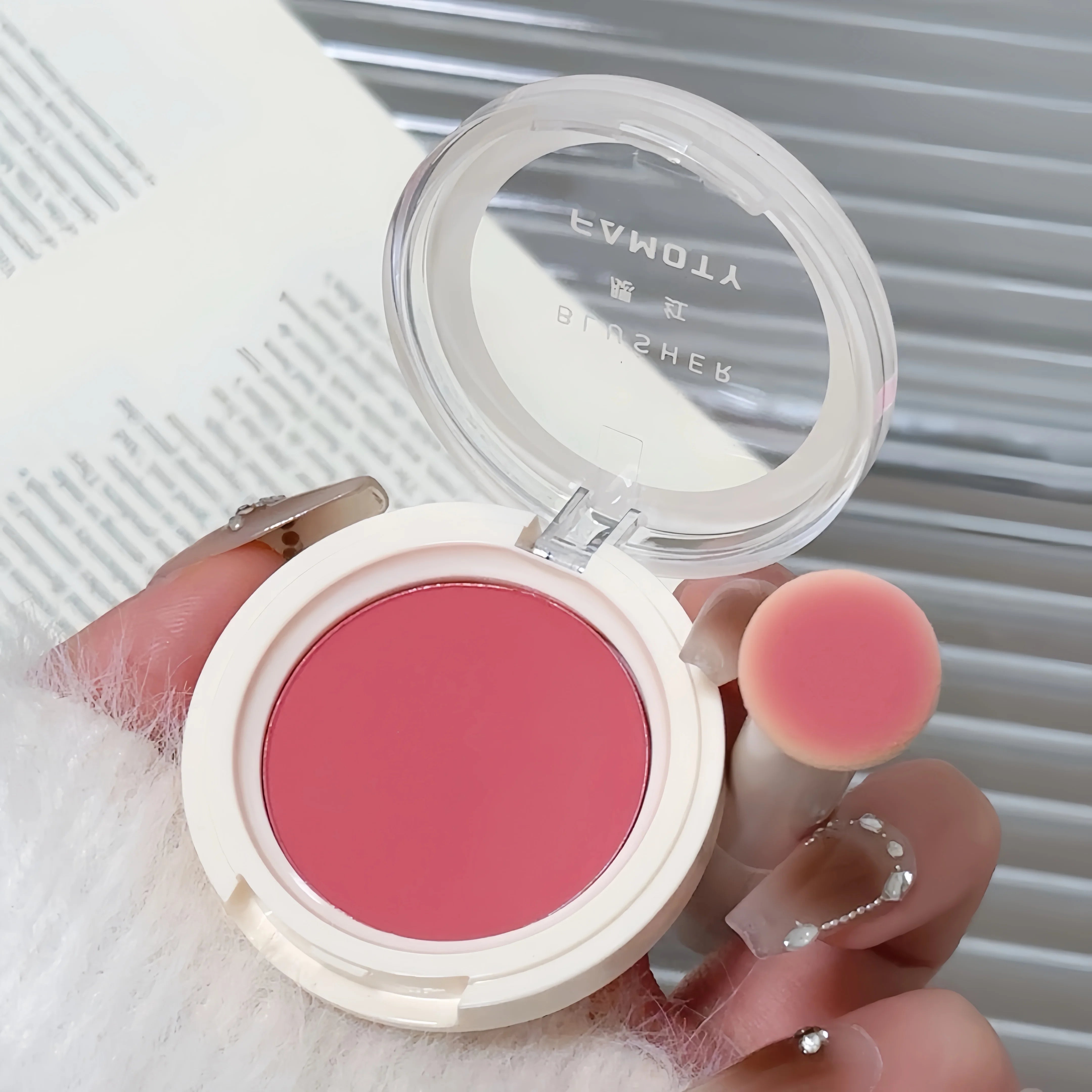 2024 Monochrome Face Blush Palette Longlasting Waterproof Pressed Powder Matte Blush for Contouring Cheeks Travel Cosmetics