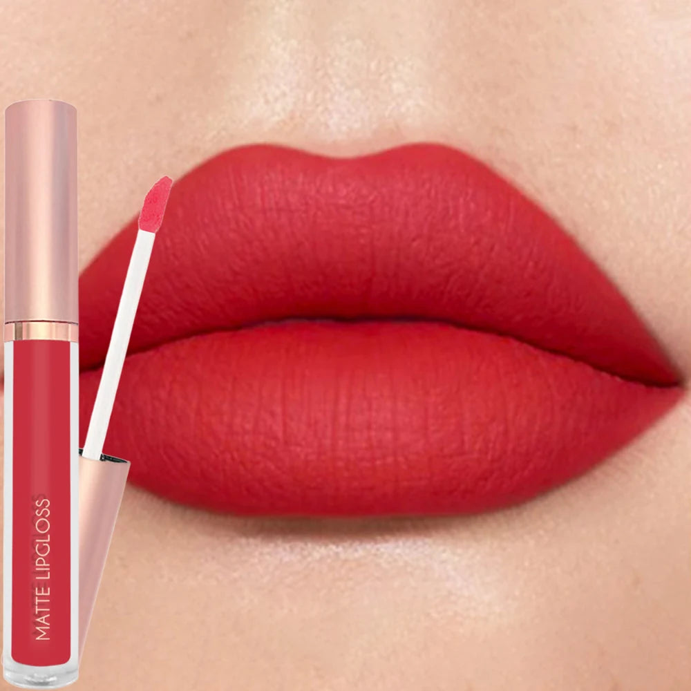 12Colors Creamy Matte Lip Gloss Long-lasting Velvet Non-drying Moisturizing Nude Berry Rose Lipstick Plump Lip Makeup Cosmetics