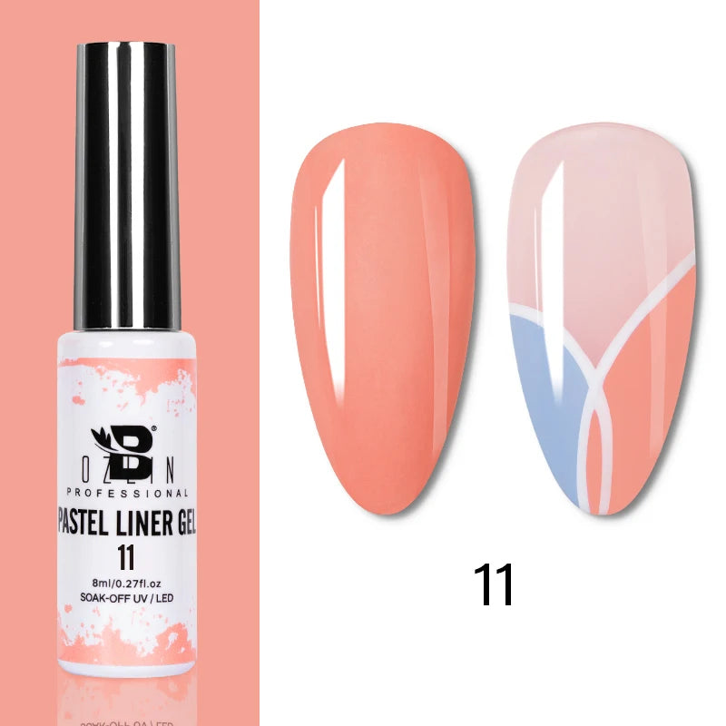 5ML Gold Silver Metallic Liner Paint Gel Polish Chrome Mirror Metal Effect Super Bright French UV LED Semi Permanent Nail Gel