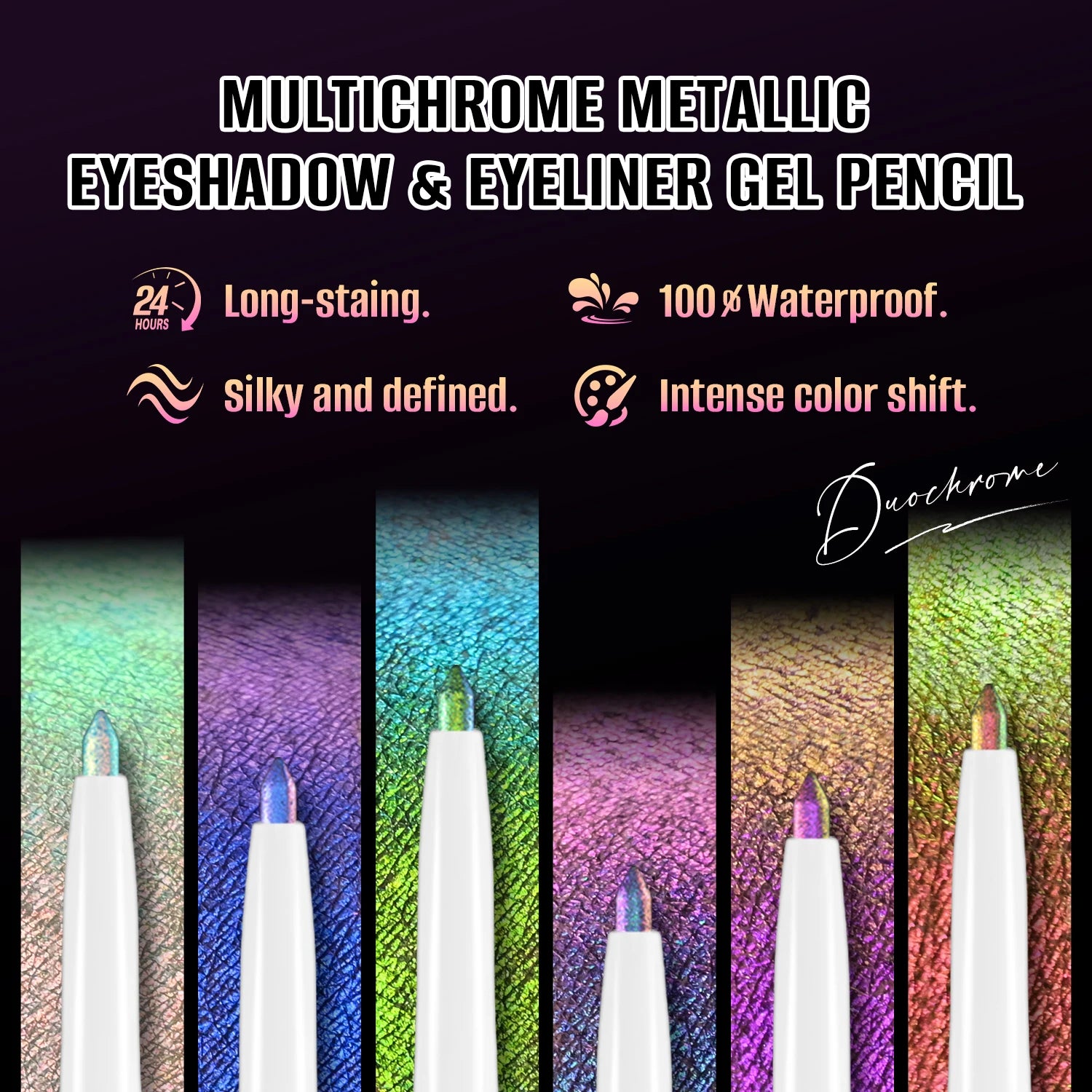 CHARMACY Multichrome Eyeliner Gel Pencil Vegan Smooth Waterproof Eye Liner Long Lasting Cruelty-free Chameleon Eye Makeup
