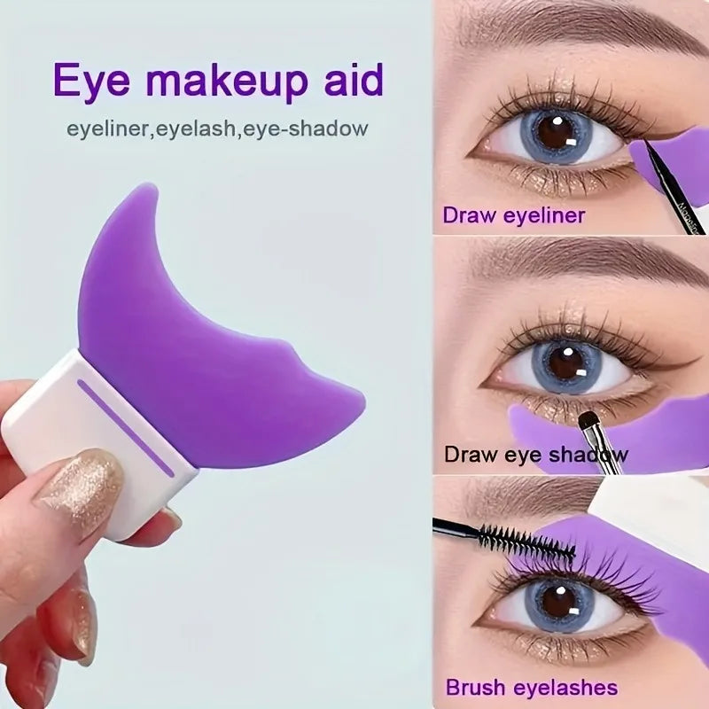 Beginner Friendly Eye Makeup Stencil with Eyeliner Guide and Crescent Shield for Perfect Eyelash Extension