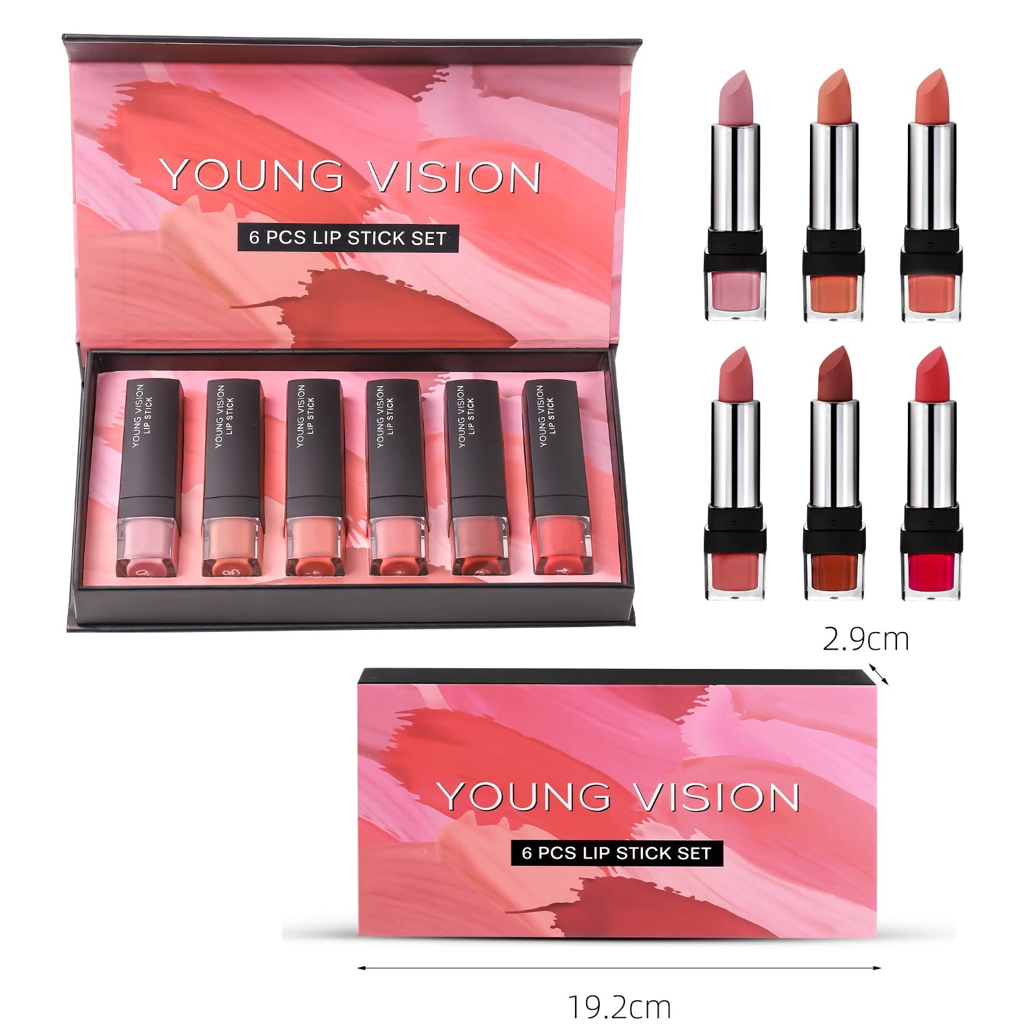 Langmanni matte lipstick set with matte finish, waterproof and not easy to stick to cups, 6-color gift box lipstick set