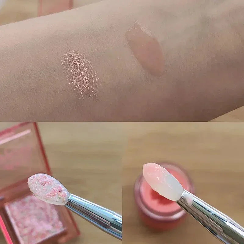 Silicone lip brush with cover, dustproof lipstick brush, glitter eyeshadow brush, portable multi-purpose brush
