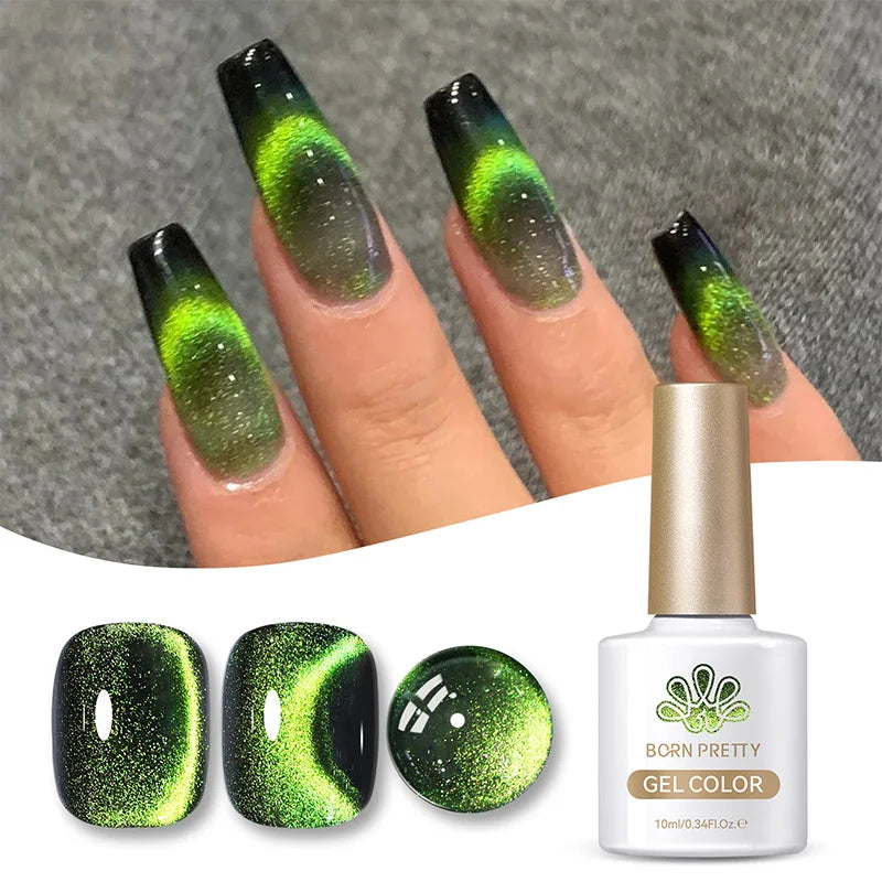 BORN PRETTY 10ml Fruit Purple Grape Cat Magnetic Gel Nail Polish 2025 New Whitening Guava Glass Beads Varnish Nail Supplies