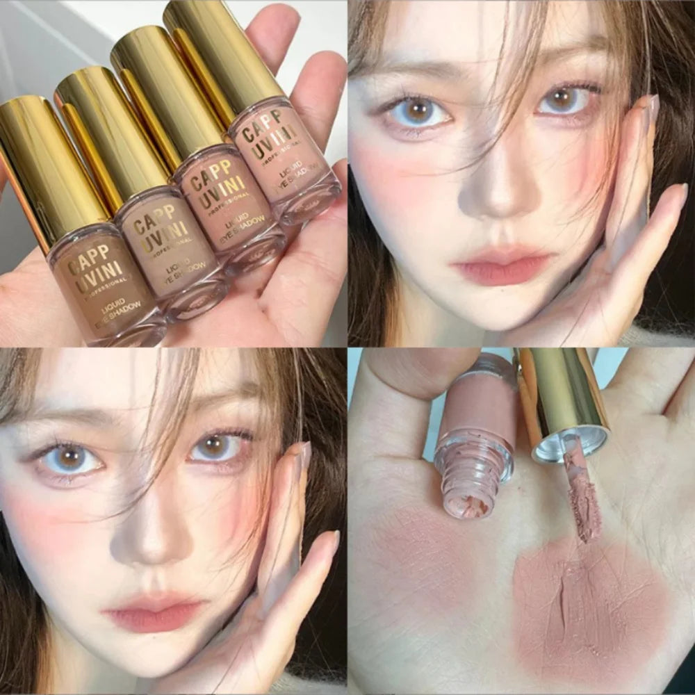 Cappuvini Liquid Eyeshadow Matte Pearlescent Fine Sparkling Long-Lasting Makeup Eye Shadow Highlighter