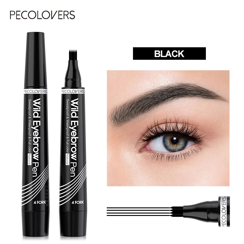 Eyebrows Pen Eyebrow Tattoo Waterproof Liquid Black Eye Brow Makeup Pencil Microblading
