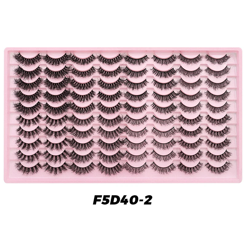 DINGSEN 40 pairs Volume Strip Lashes Faux Mink False Eyelashes Kit Cosmetics Soft Fake Volume Eyelash Extensions Wholesale