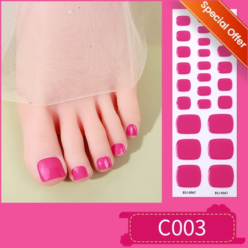 20Tips Gradient French Semi-cured Gel Nail Sticker UV Lamp Needed Full Cover Nail Gel Polish Wraps Manicure Press on Nails Decal