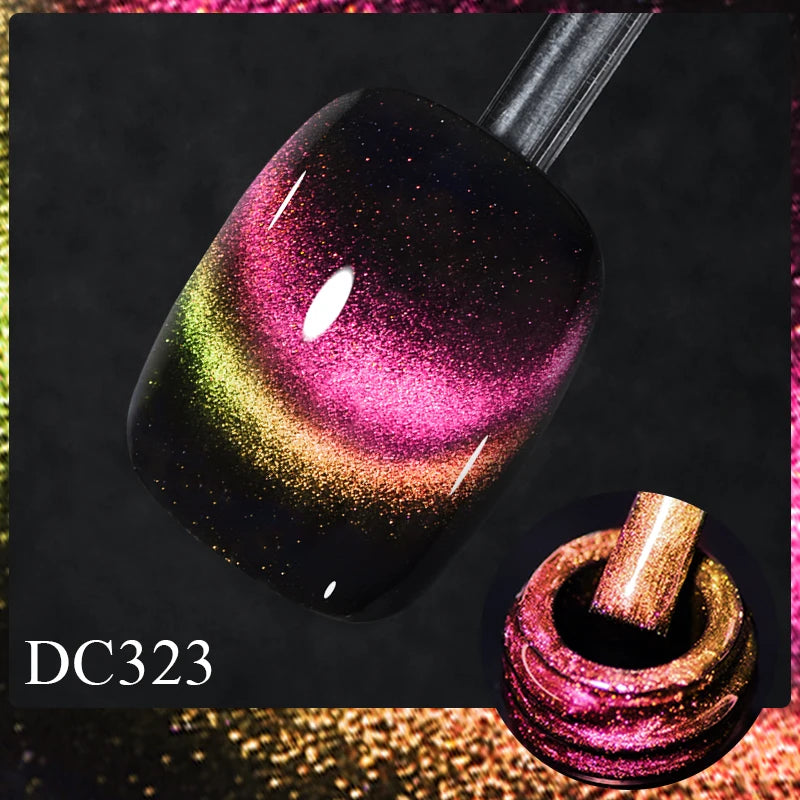 7ML Ice Transparent Glass Bead Moonlight Cat Eye Magnet Gel Nail Polish Jelly Ultra Shine Glitter Semi Permanent Soak Off UV Gel