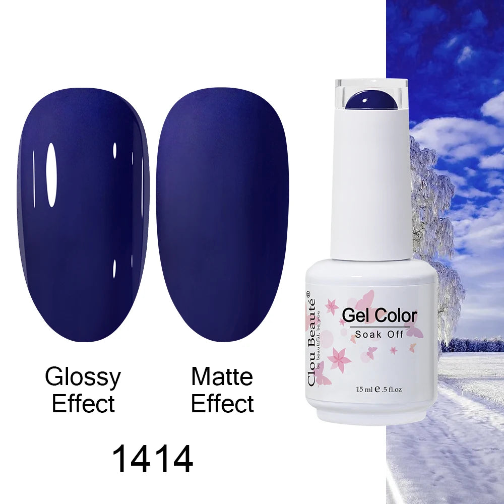 Clou Beaute Royal Blue Color Winter Trendy Semi Permanent Nail Art Manicure Varnishes Gel Nail Polish Hybrid Base Gel Top Coat