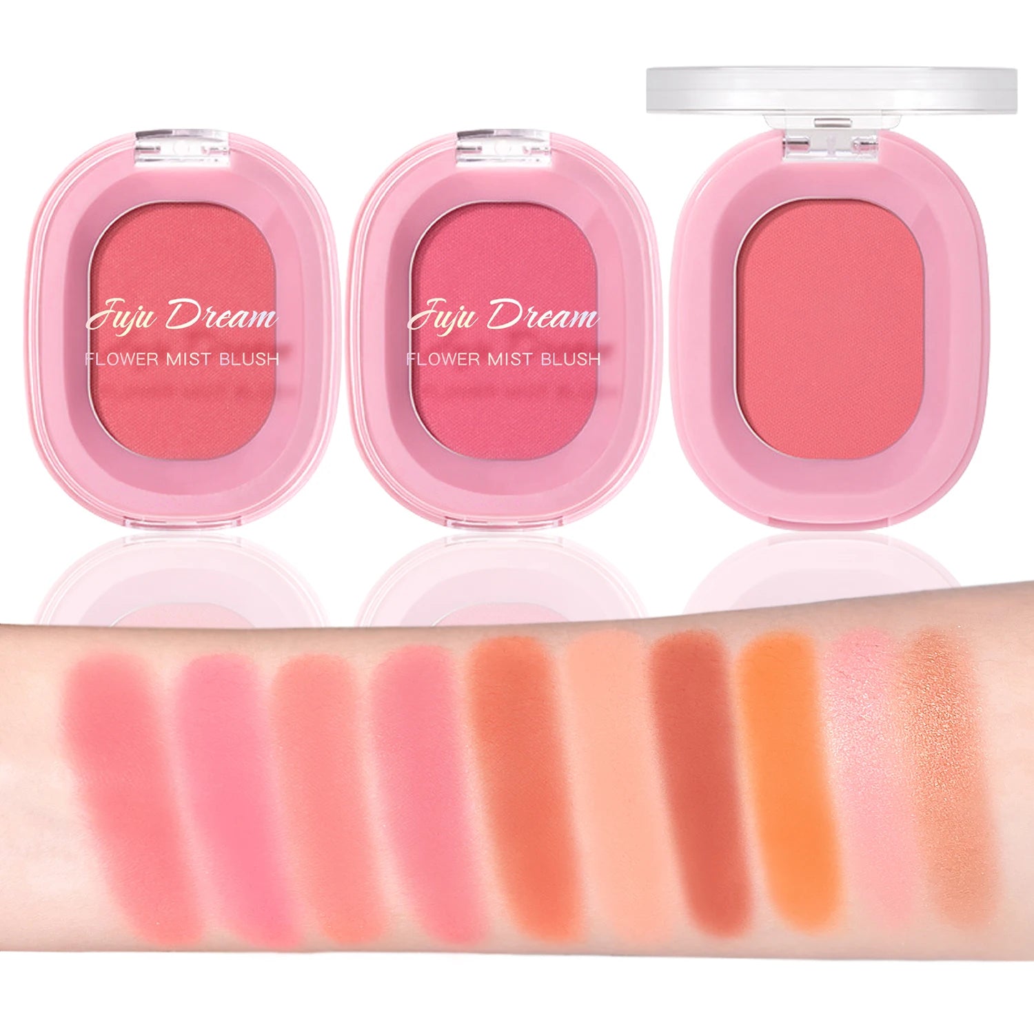 Monochrome flower mist blush powder fine matte brightens rouge natural nude powder pink trimming blush