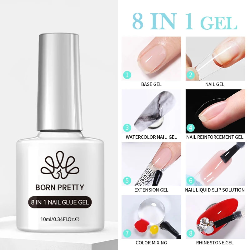BORN PRETTY Milky White Jelly Nude Gel Nail Polish 10ml White Translucent Soak Off Gel Vernis Semi Permanent Need UV Light Cure