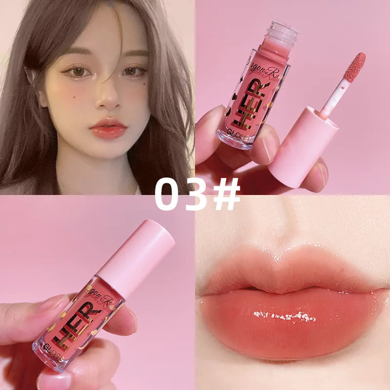 Water Light Lip Gloss Moisturizing Lipstick Jelly Mirror Lip Glaze Crystal Clear Hydrating Lip Plumping Gloss Korean Makeup