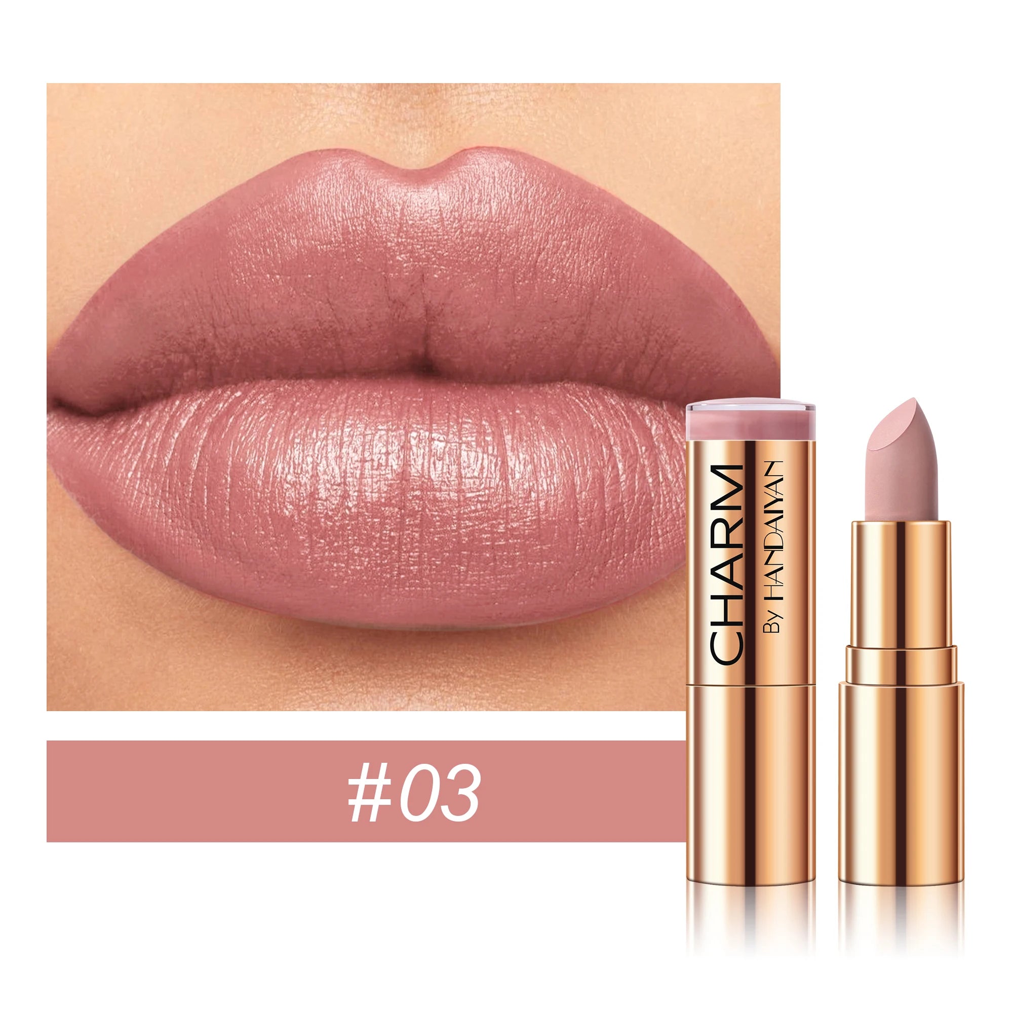 Long Lasting Moisturizing Velvet Lipstick Waterproof Non Stick Cup Creamy Nourish Cover Lip Line Glossy Golden Mud Formula