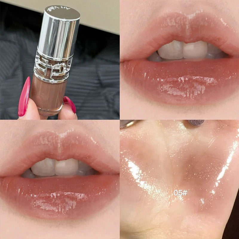 Transparent Moisturizing Lip Gloss Hydrating Drying Lips Mirror Lipstick Makeup Crystal Lip Oil Mirror Lip Glaze Tinted Plumper