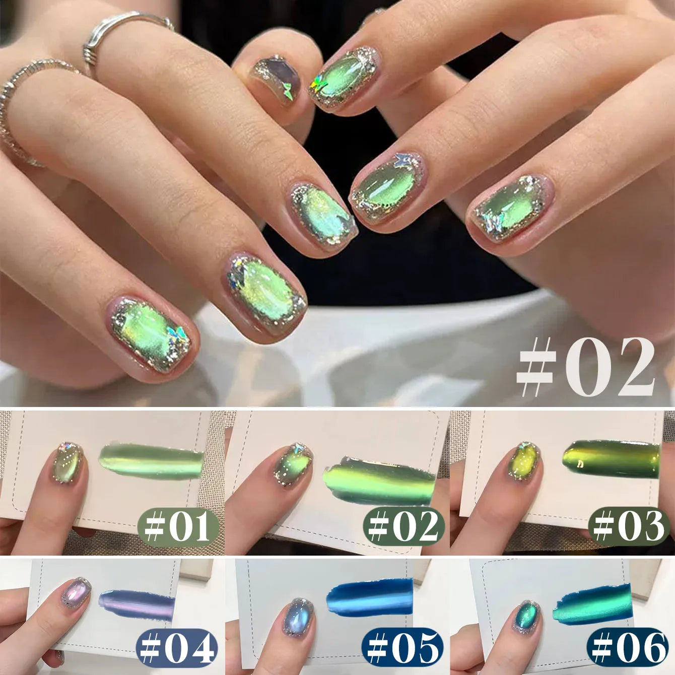 MIANEL 12ML Emperor Green Cat Eye Gel Nail Polish Whitenning Nails Green Nails Suitable For Nail Salons Nail Supplies  1-21pcs