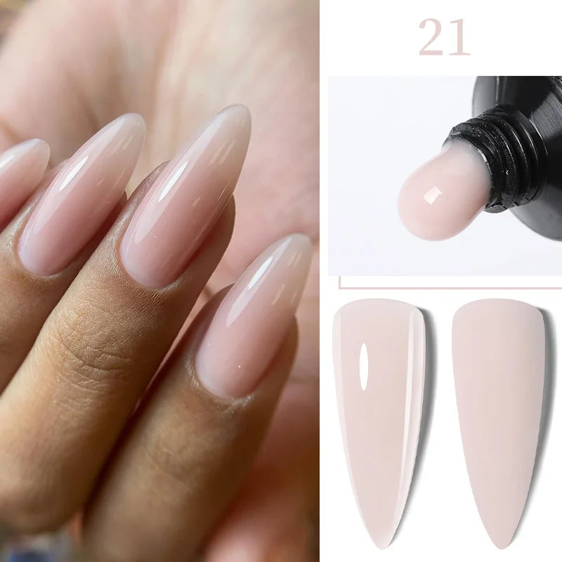 LILYCUTE 15ML Quick Extension Gel Nail Polish Milky White Clear Pink Color French Manicure Finger Prolong Nail Hard Gel Varnish