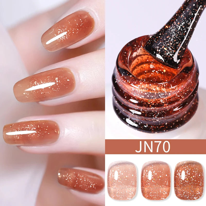 BORN PRETTY 10ml Blood Red Jelly Gel Nail Polish Halloween Nails Art Gel Polish Sheer Translucent Nail Gel for Winter Manicure