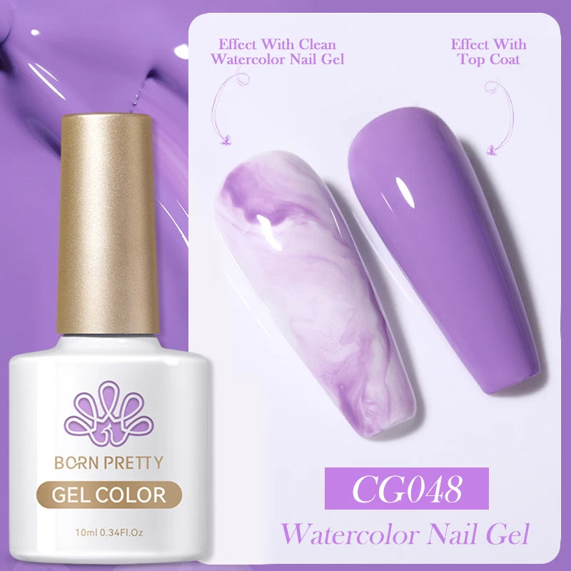 BORN PRETTY 10ml Clear Blooms Gel Polish UV LED Soak Off Nail Art Polish for Spreading Effect Marble Nail Polish Gel Painting