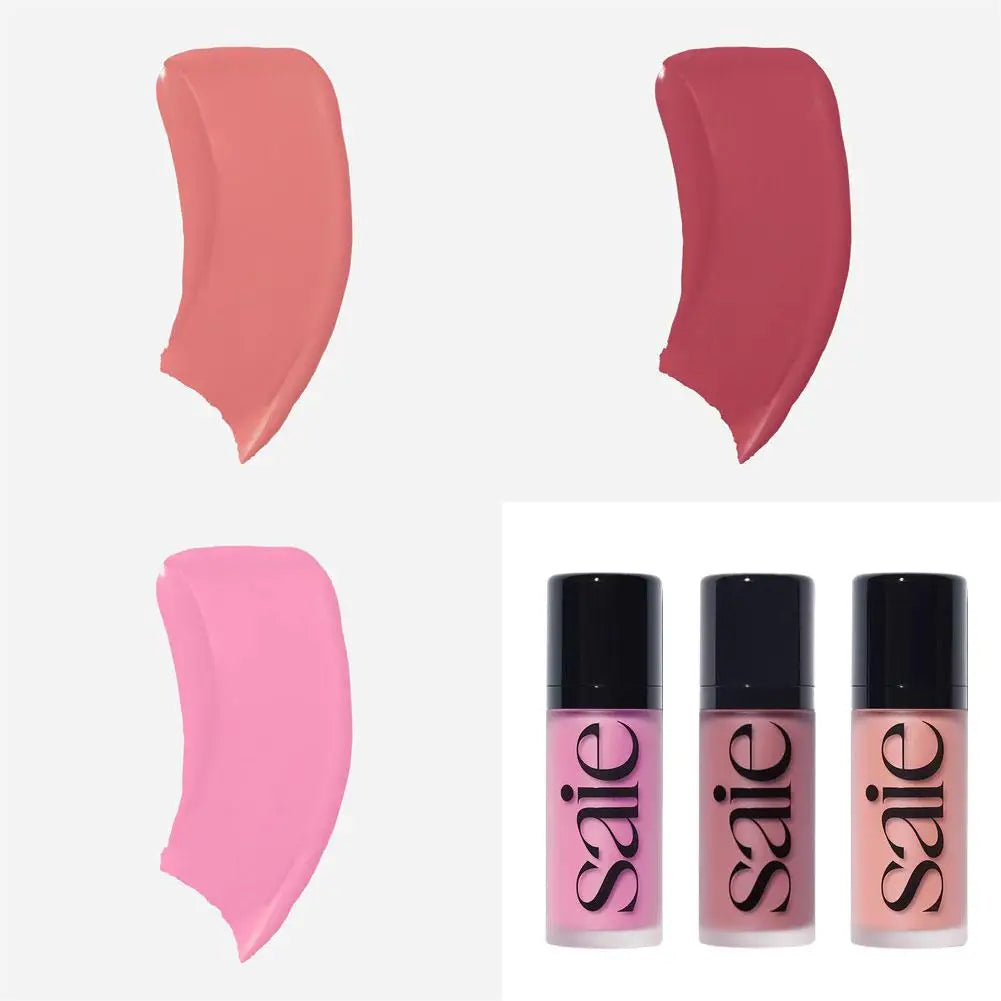 Saie Liquid Blush Highlighter Contouring Illuminating Shimmer Powder Quick-drying Non-sticky Natural Facial Makeup Soft Texture