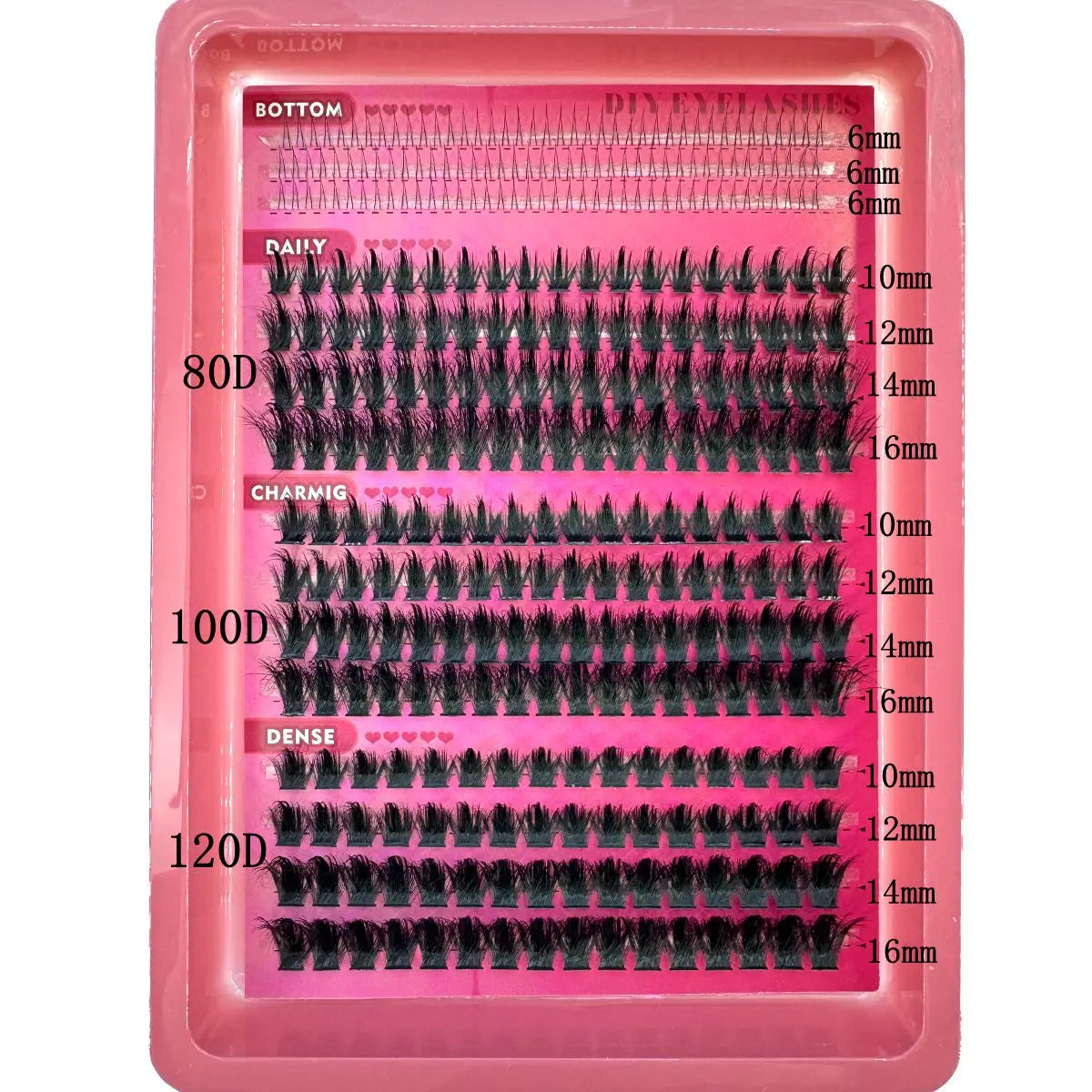 15Rows Lash Clusters Spikes Eyelash Extensions Spiky Lashes Extension Thick Individual Cluster Lashes with Spikes&Bottom Lashes