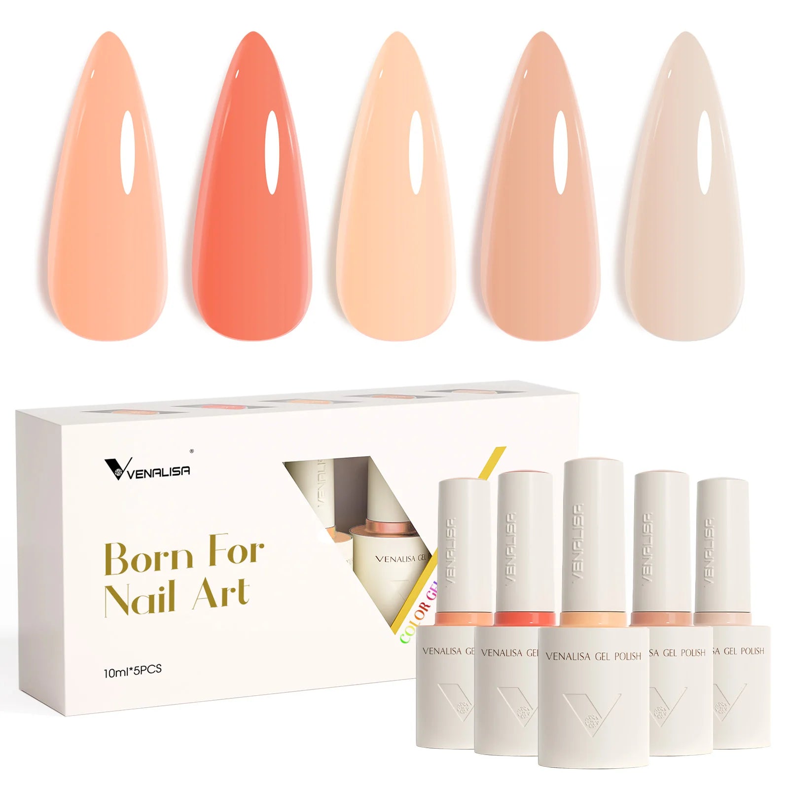 5pcs/kit Venalisa Color Gel Nail Polish Set Hema Free Soak Off UV LED Nail Gel Polish 10ml Combo TPO FREE HEMA FREE Gel Kit
